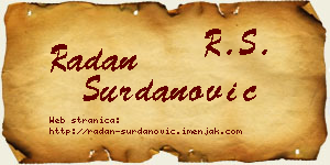 Radan Surdanović vizit kartica